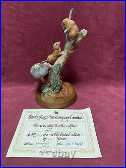 Very Rare Border Fine Arts Hayton Figurine Doormice Ltd Ed Bfa + Certificate