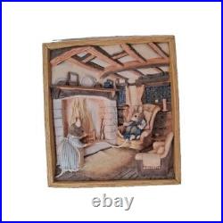 Vintage Border Fine Arts 3D Brambly Hedge Supper By The Fire Cameo Plaque -BH106