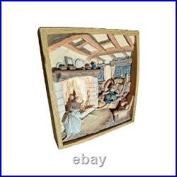 Vintage Border Fine Arts 3D Brambly Hedge Supper By The Fire Cameo Plaque -BH106