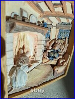 Vintage Border Fine Arts 3D Brambly Hedge Supper By The Fire Cameo Plaque -BH106