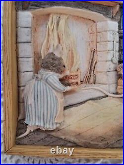 Vintage Border Fine Arts 3D Brambly Hedge Supper By The Fire Cameo Plaque -BH106