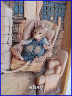 Vintage Border Fine Arts 3D Brambly Hedge Supper By The Fire Cameo Plaque -BH106