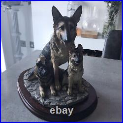 Vintage Border Fine Arts Adorable German Shepherd & Pups Figure By M Turner