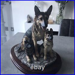 Vintage Border Fine Arts Adorable German Shepherd & Pups Figure By M Turner