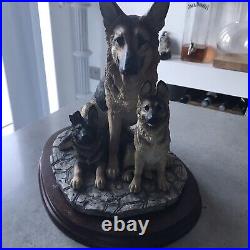 Vintage Border Fine Arts Adorable German Shepherd & Pups Figure By M Turner