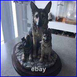 Vintage Border Fine Arts Adorable German Shepherd & Pups Figure By M Turner