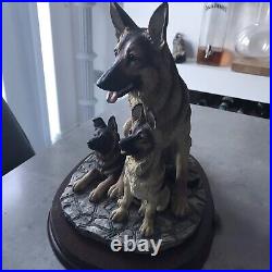 Vintage Border Fine Arts Adorable German Shepherd & Pups Figure By M Turner