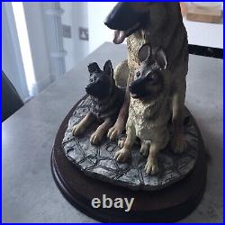 Vintage Border Fine Arts Adorable German Shepherd & Pups Figure By M Turner