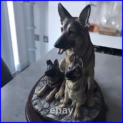 Vintage Border Fine Arts Adorable German Shepherd & Pups Figure By M Turner