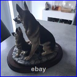 Vintage Border Fine Arts Adorable German Shepherd & Pups Figure By M Turner