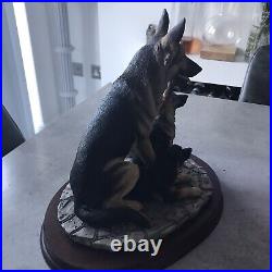 Vintage Border Fine Arts Adorable German Shepherd & Pups Figure By M Turner