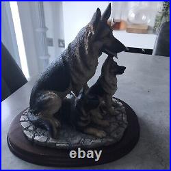 Vintage Border Fine Arts Adorable German Shepherd & Pups Figure By M Turner