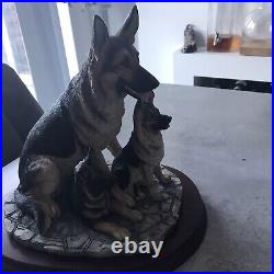 Vintage Border Fine Arts Adorable German Shepherd & Pups Figure By M Turner