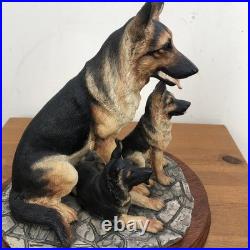 Vintage Border Fine Arts German shepherd and her pups Large Figure On Plinth