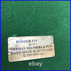 Vintage Border Fine Arts German shepherd and her pups Large Figure On Plinth