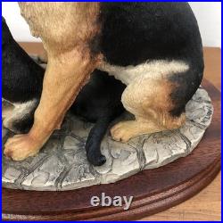 Vintage Border Fine Arts German shepherd and her pups Large Figure On Plinth