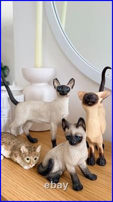 Vintage Cat Figurine Collection Border Fine Arts, Leonardo Siamese & Tabby