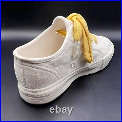 Vintage Hand Made Collectible Decorative Figure Sneaker Shoe of Gypsum Signed