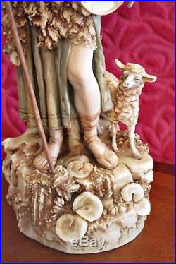 Vintage Royal Dux Porcelain Figure, Gypsy Shepherdess, 20 inch