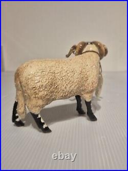 Vtg Border Fine Arts Pottery Figurine Ram Enesco Swaledale Tip A4588 Black White